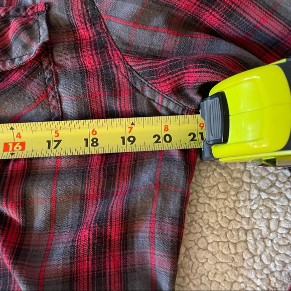 Carbon Classic Fit Red Grey Plaid Button Long Sleeve Shirt - Picture 6 of 10